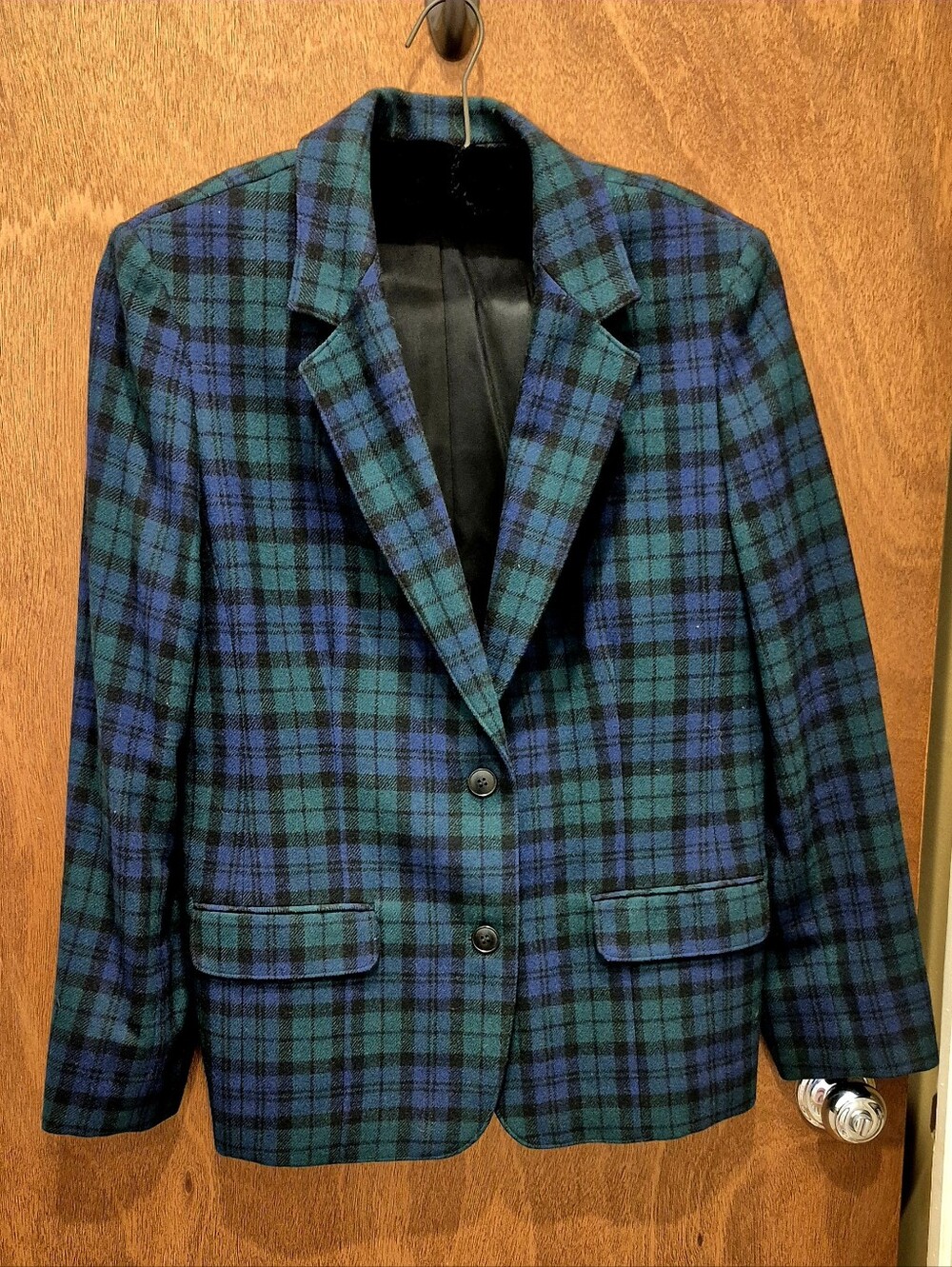 Vintage Pendleton Blackwatch Plaid 100% Virgin Wool Blazer USA Women's 18